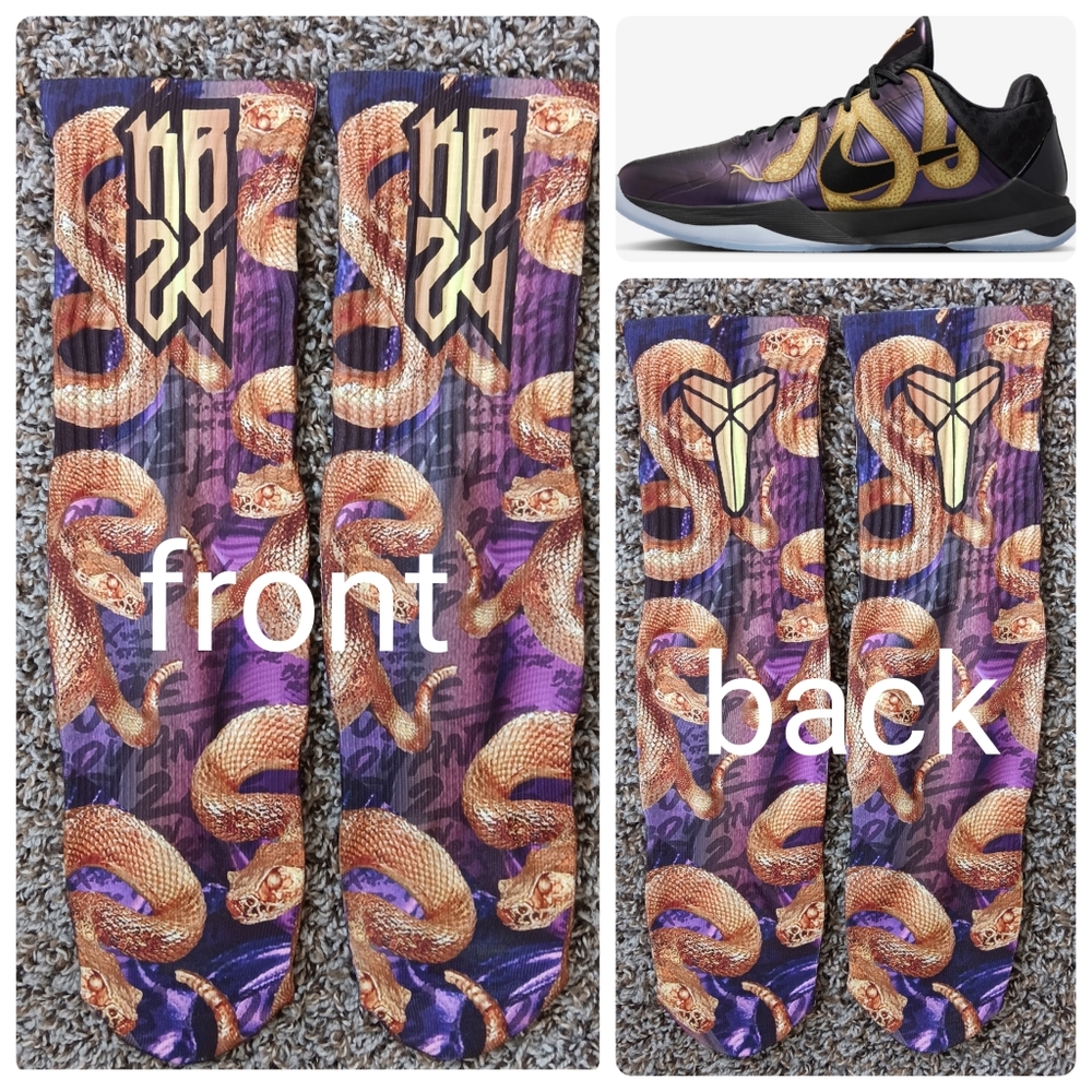 Kobe 5 year of mamba socks (Eggplant)